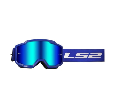Maschera Cross Ls2 CHARGER Nero Lente Blu Irridium