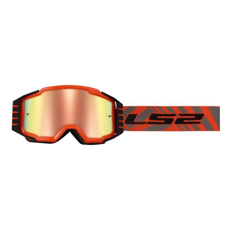 Maschera Cross Ls2 CHARGER PRO Arancio Lente Arancio  Irridium