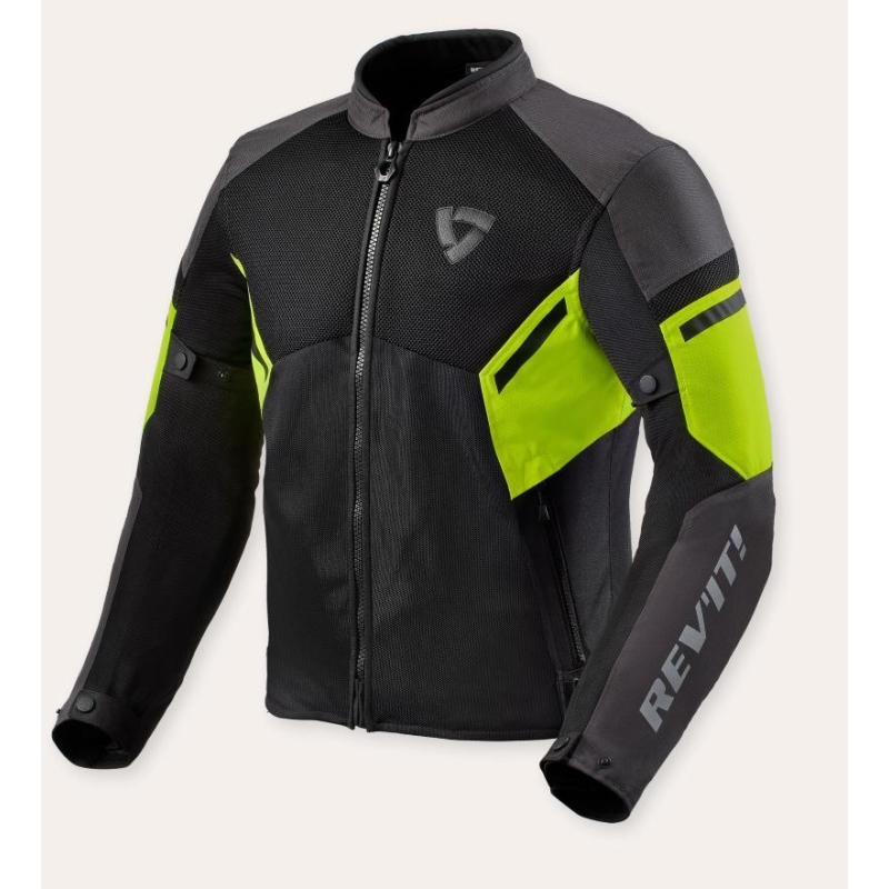 Giubbino moto in tessuto Rev'it traforato estivo GT-R Air 3 Nero Giallo