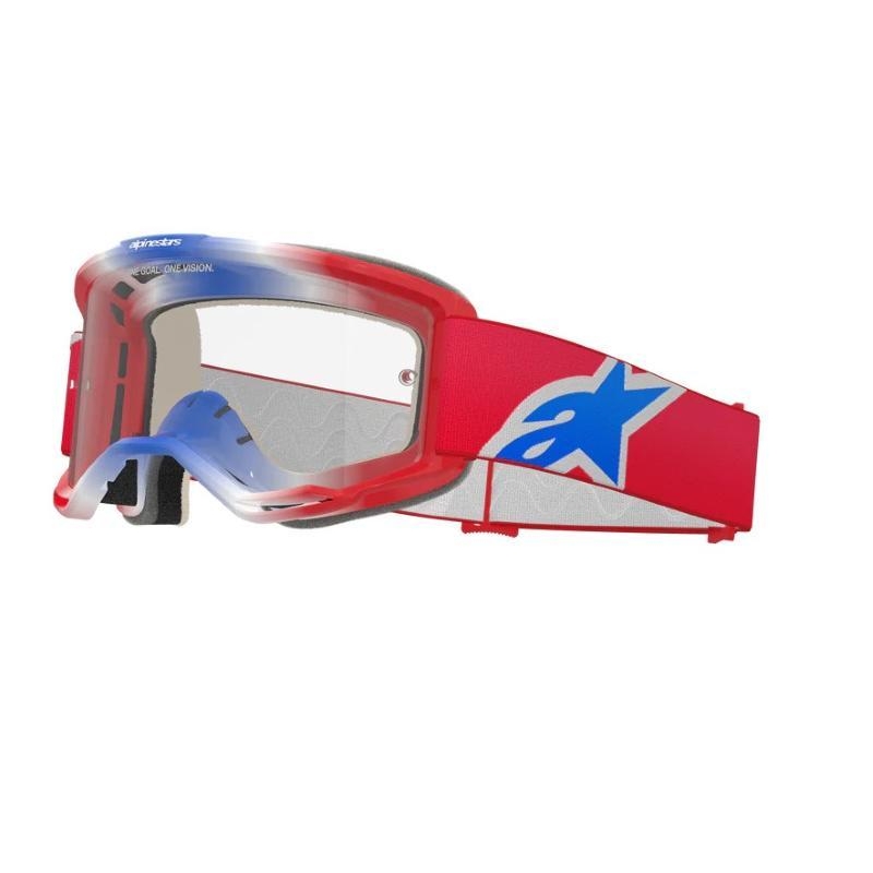 Maschera Off Road Alpinestars Vision 5 Corp Rosso Bianco Blu Chiaro