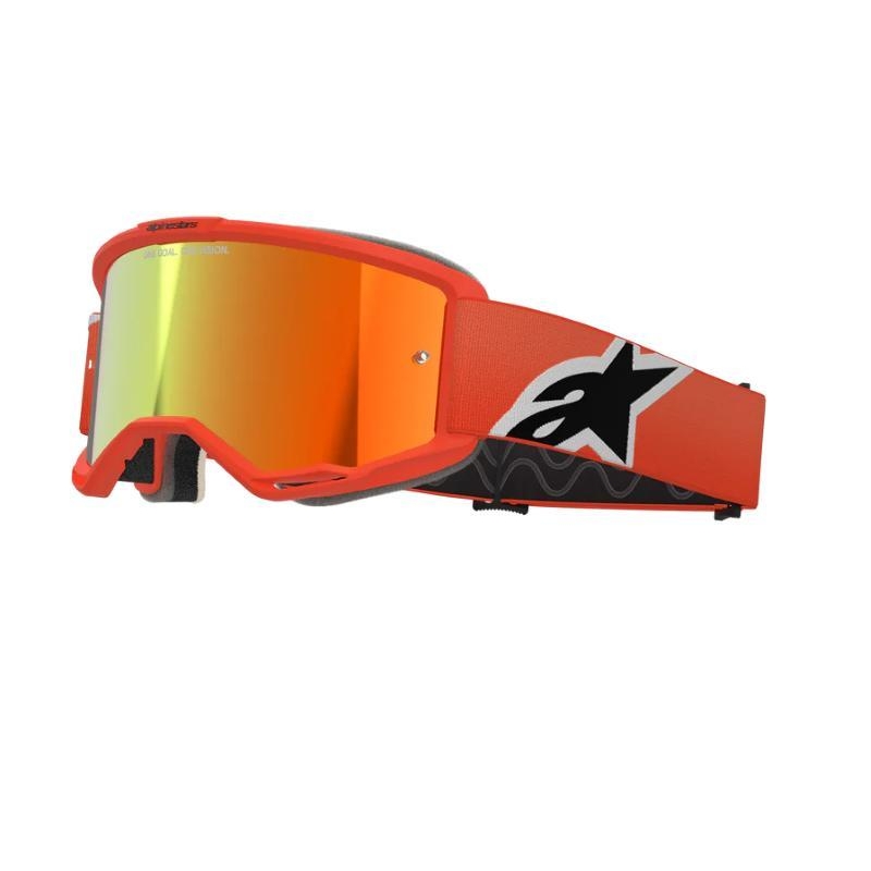 Maschera Off Road Alpinestars Vision 5 Arancio Corp con Lente a specchio