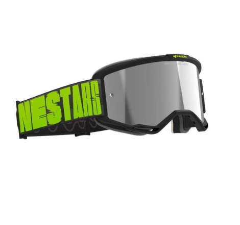 Maschera Off Road Alpinestars Vision 5 Corp Carbone Giallo con Lente a specchio Argento