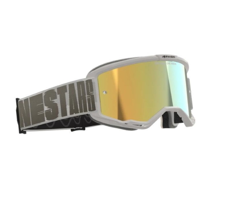 Maschera Off Road Alpinestars Vision 5 Corp Carbone Giallo con Lente a specchio Oro