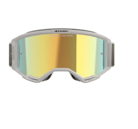 Maschera Off Road Alpinestars Vision 5 Corp Carbone Giallo con Lente a specchio Oro