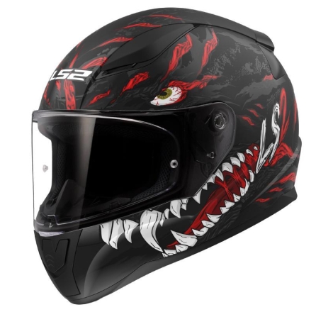 Casco Integrale FF353 Rapid II Kaiju Nero Rosso Bianco Opaco