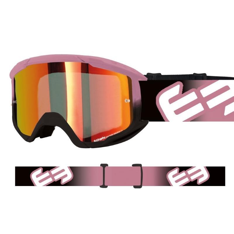 Maschera Off Road Ethen OTG06 Fuxia Nero Lente Specchio Rossa