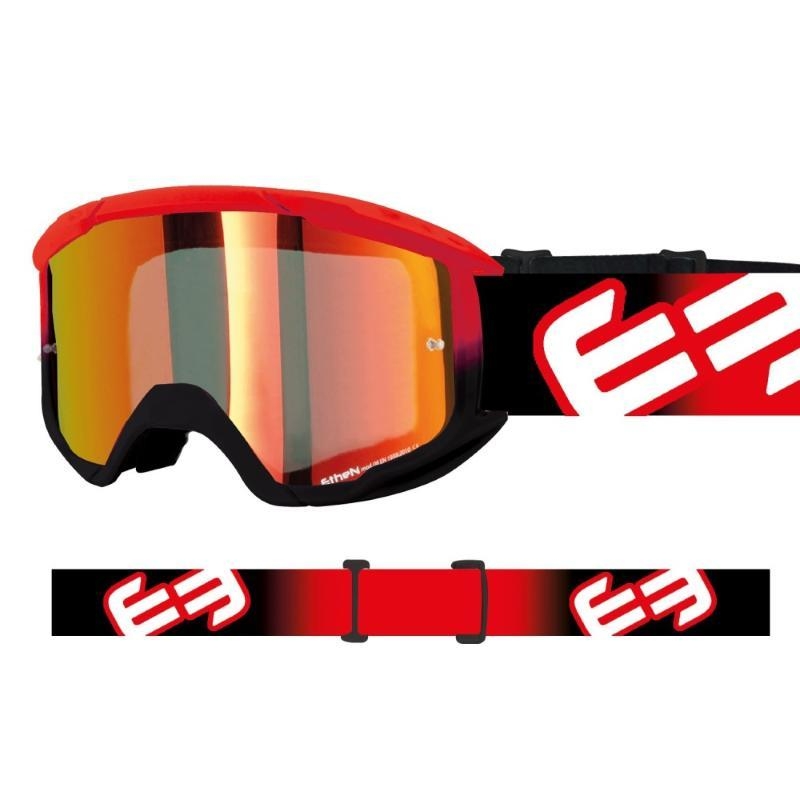 Maschera Off Road Ethen OTG06 Rosso Nero Lente Specchio Rossa