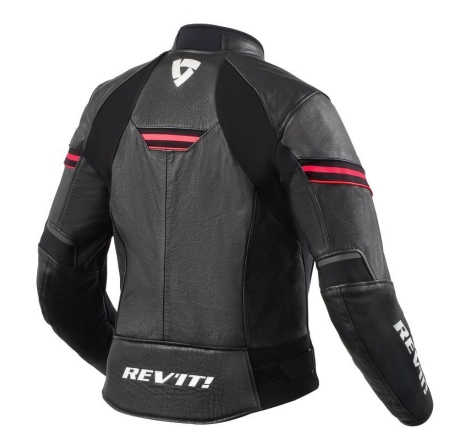 Giubbino moto Rev'it in pelle Median Ladies Nero Rosa