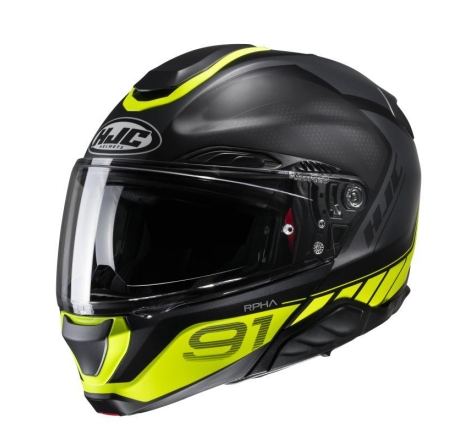 Casco Modulare Hjc RPHA91 Nero Giallo Opaco