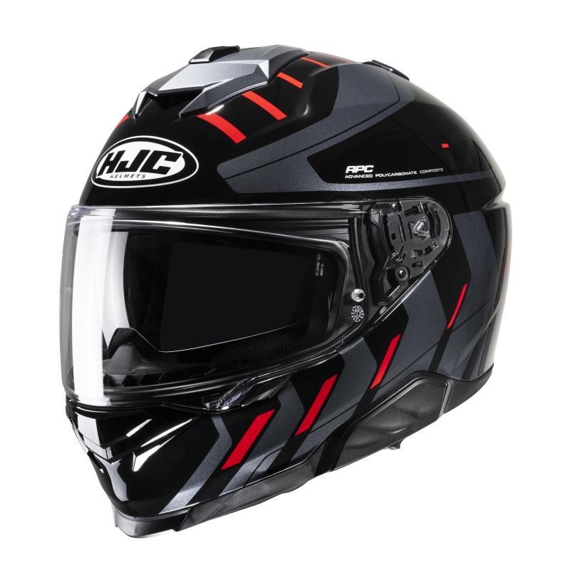 Casco Integrale Hjc I71 SIMO Nero Grigio Rosso