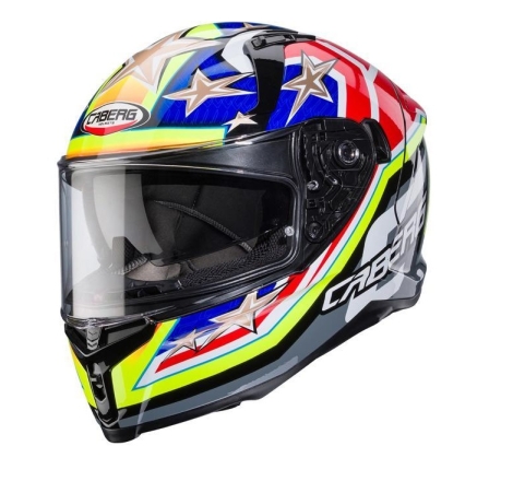 Casco integrale Caberg Avalon X Track Nero Giallo Rosso Blu