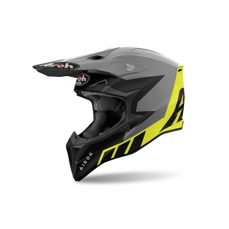 Casco Cross Airoh WRAAAP RELOADED Giallo Grigio Opaco