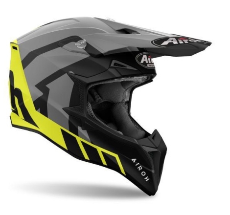 Casco Cross Airoh WRAAAP RELOADED Giallo Grigio Opaco