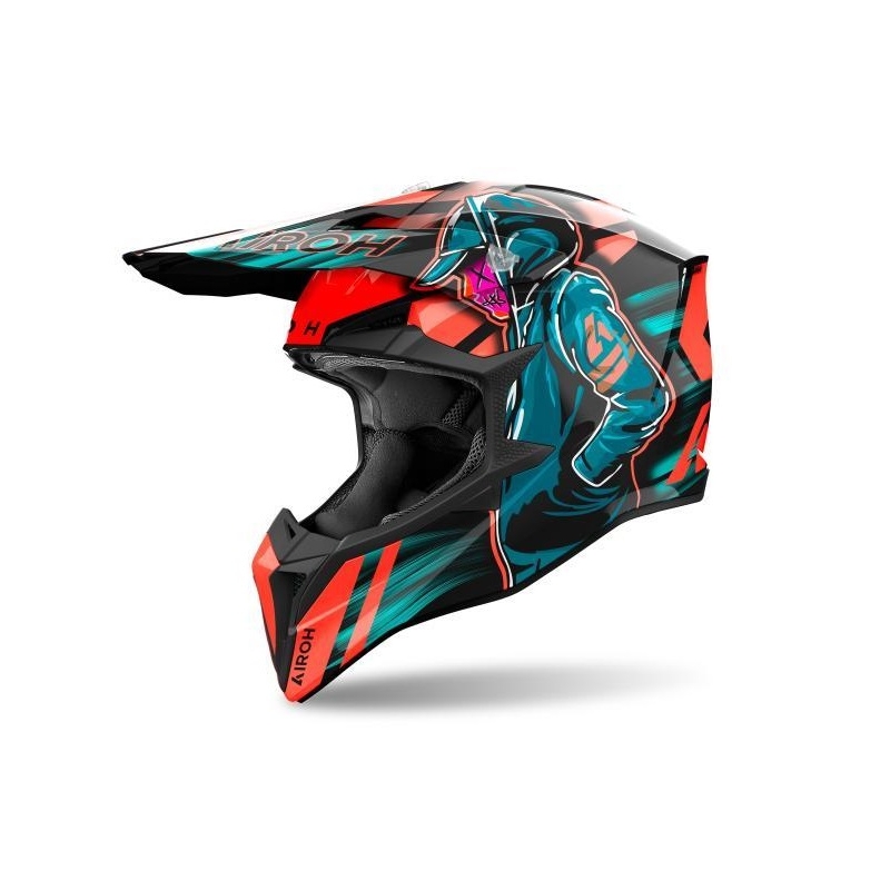 Casco Cross Airoh WRAAAP CYBER Arancio