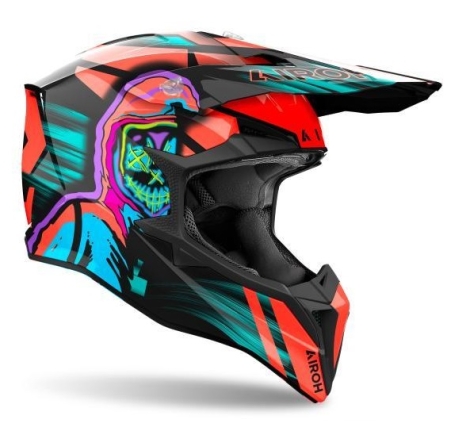 Casco Cross Airoh WRAAAP CYBER Arancio