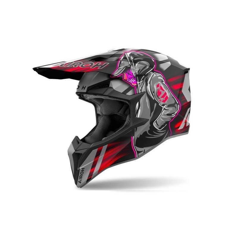 Casco Cross Airoh WRAAAP CYBER Rosso Opaco