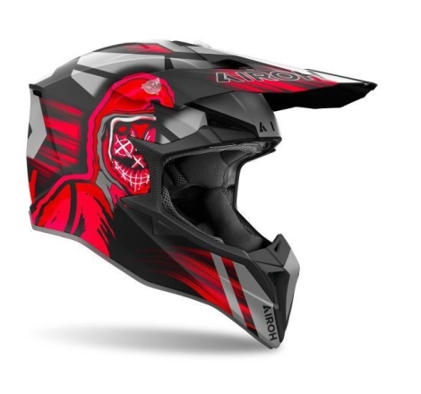 Casco Cross Airoh WRAAAP CYBER Rosso Opaco