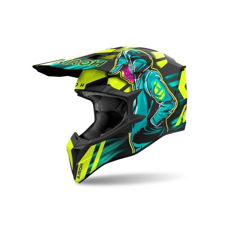 Casco Cross Airoh WRAAAP CYBER Giallo Opaco