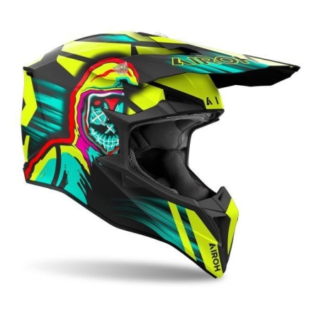 Casco Cross Airoh WRAAAP CYBER Giallo Opaco