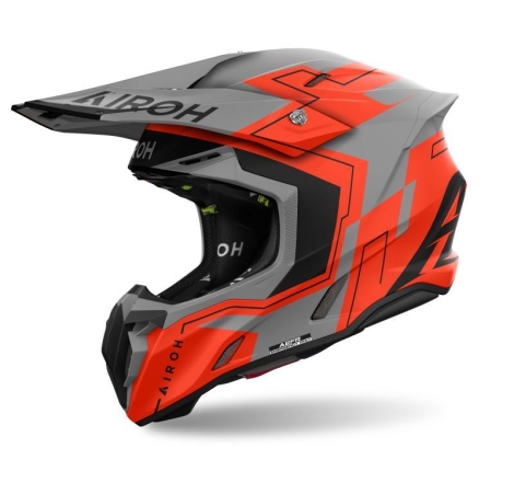 Casco Cross Airoh TWIST 3 DIZZY Arancio Fluo Grigio Opaco