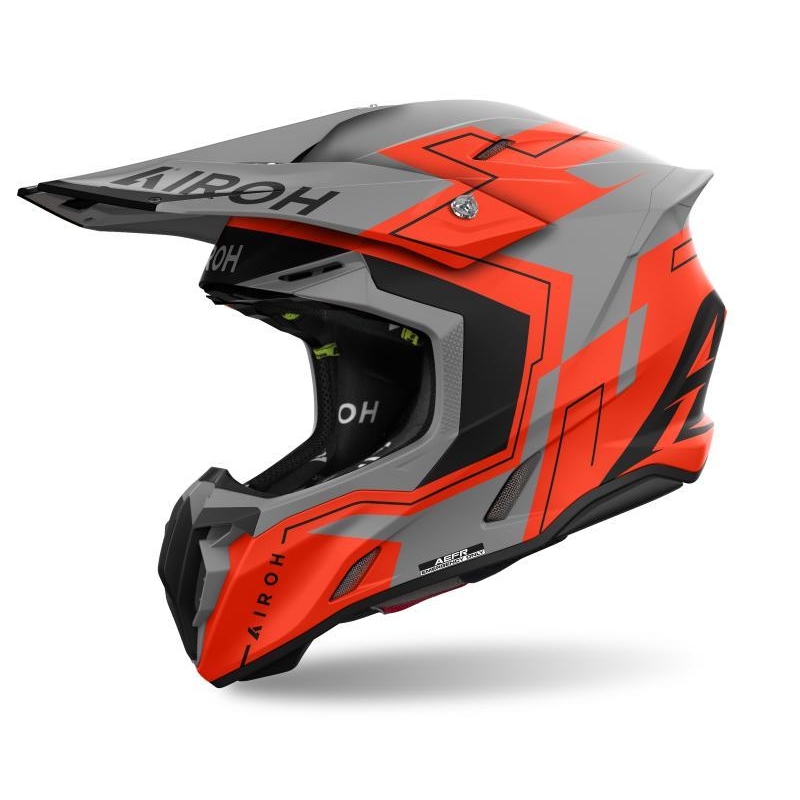 Casco Cross Airoh TWIST 3 DIZZY Arancio Fluo Grigio Opaco