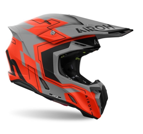 Casco Cross Airoh TWIST 3 DIZZY Arancio Fluo Grigio Opaco