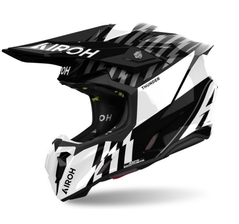Casco Cross Airoh TWIST 3 THUNDER Nero Bianco