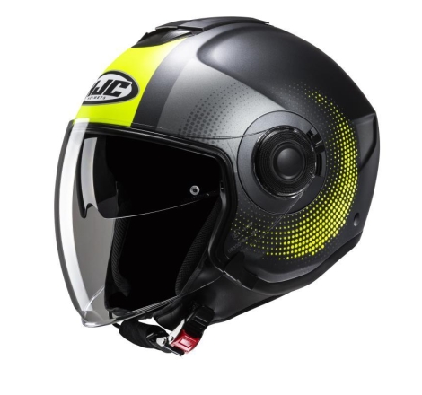 Casco Jet Hjc I40N PYLE Nero Grigio Giallo Opaco