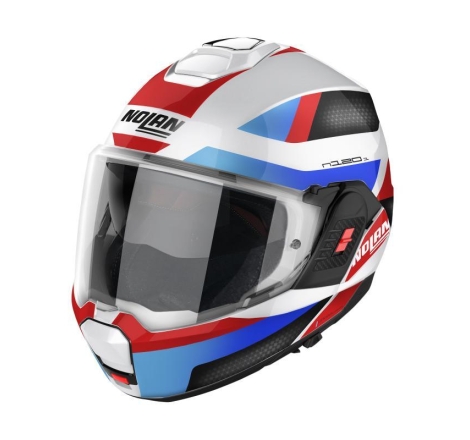 Casco Modulare Nolan N120-1 SUBWAY N-COM Bianco Blu Rosso