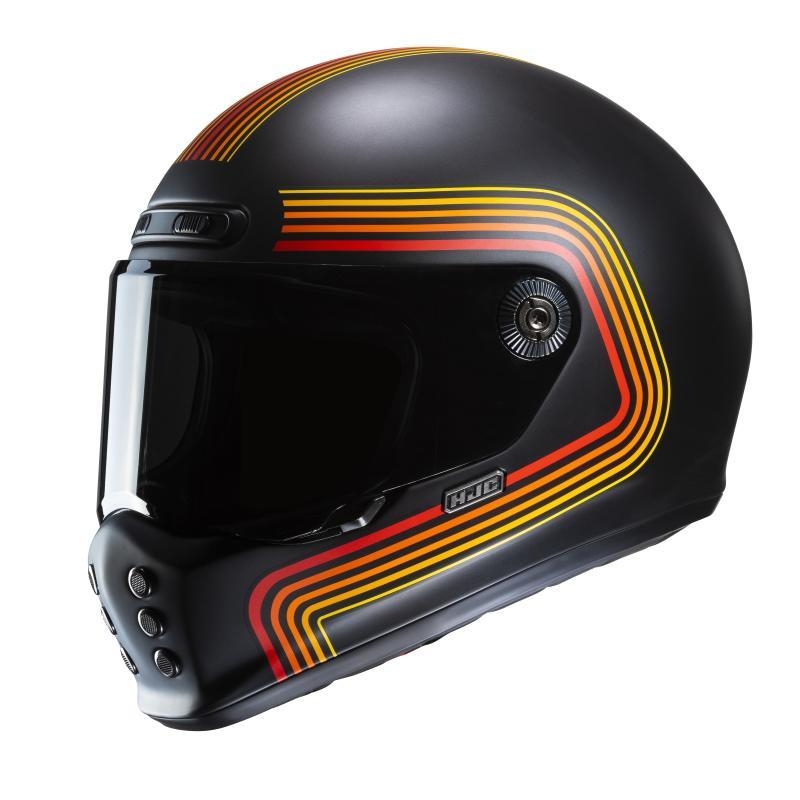Casco Integrale Hjc V10 FONI Nero Rosso Giallo Opaco