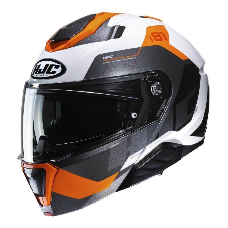 Casco Modulare Hjc I91 CARST Grigio Bianco Arancio