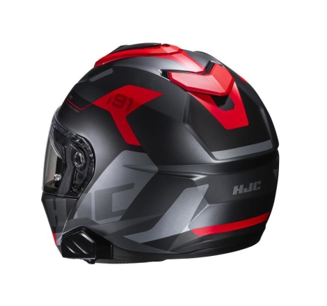 Casco Modulare Hjc I91 CARST Nero Grigio  Rosso Opaco