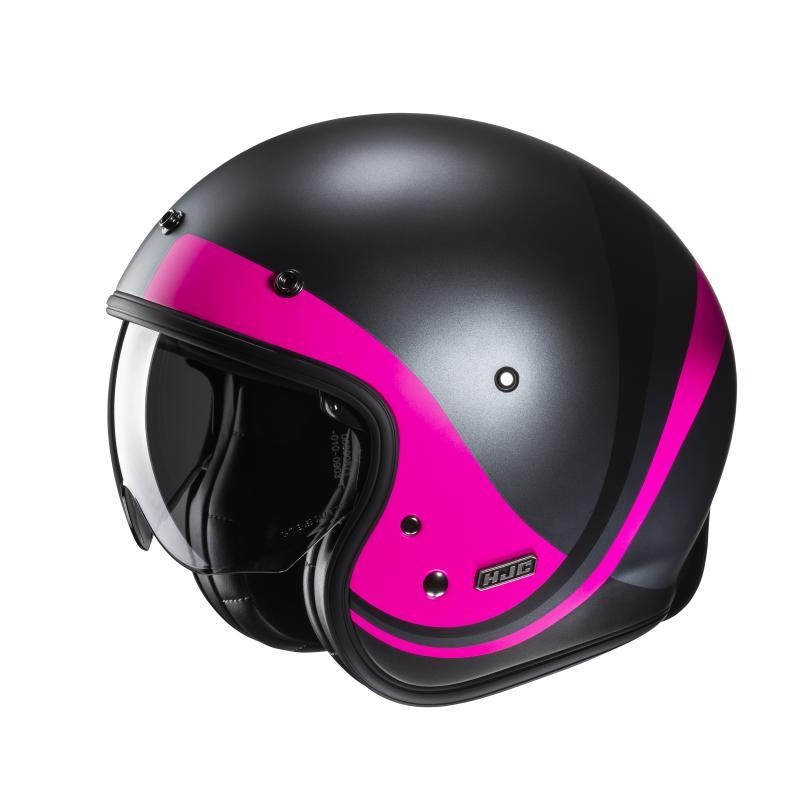 Casco Jet Hjc V31 EMGO Nero Rosa Opaco