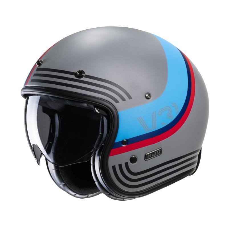 Casco Jet Hjc V31 BYRON Grigio Azzurro Opaco