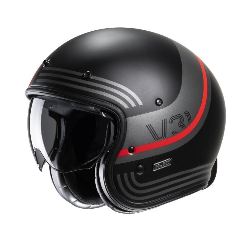 Casco Jet Hjc V31 BYRON Nero Rosso Opaco