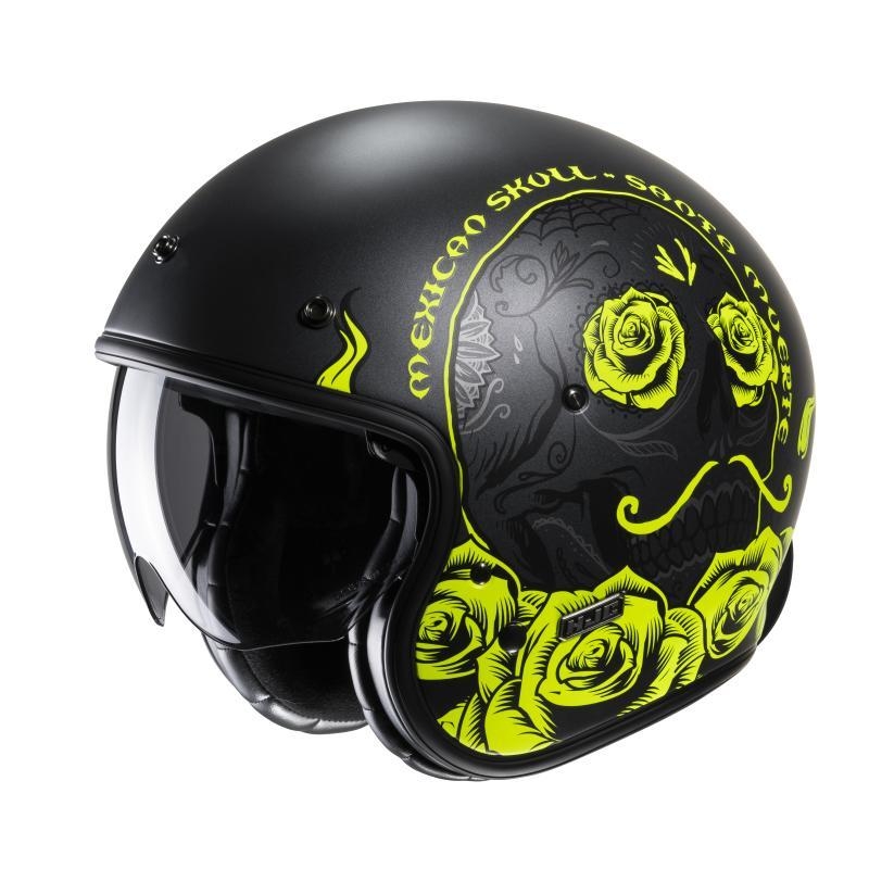 Casco Jet Hjc V31 DESTO Nero Giallo Opaco