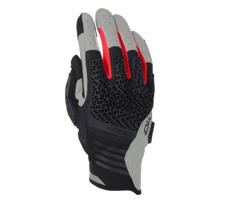 Guanti Moto Tessuto Acerbis Crossover Grigio Chiaro Rosso