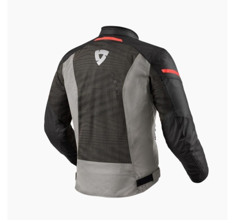 Giubbino moto in tessuto Rev'it traforato estivo Torque 2 H2O Grigio Rosso