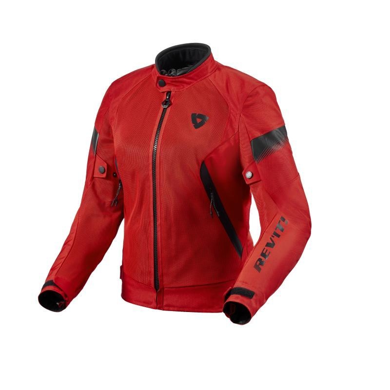 Giubbino moto in tessuto Rev'it Control Air H2O lady traforato con menbrana impermeabile Rosso Nero