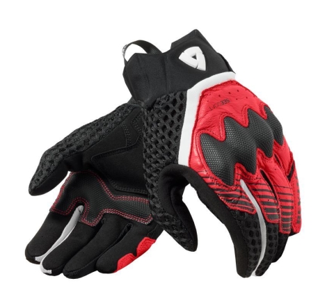 Guanti Moto Tessuto Rev'it Veloz Nero Rosso
