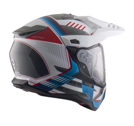 Casco Enduro Stradale Nos NS-9 OMEGA Bianco Azzurro