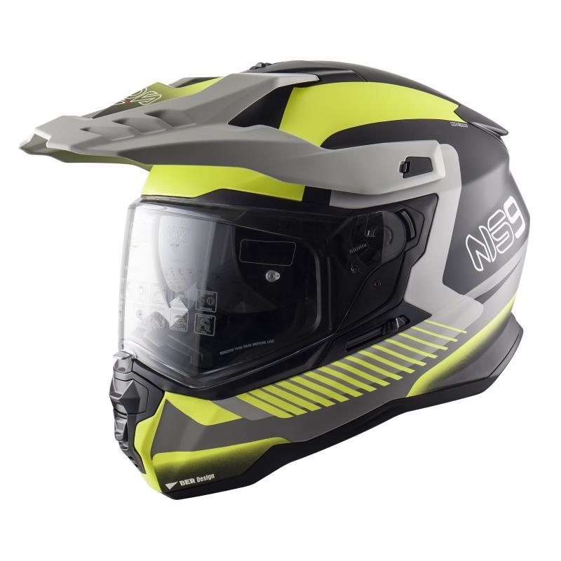 Casco Enduro Stradale Nos NS-9 MIRAGE Giallo Nero