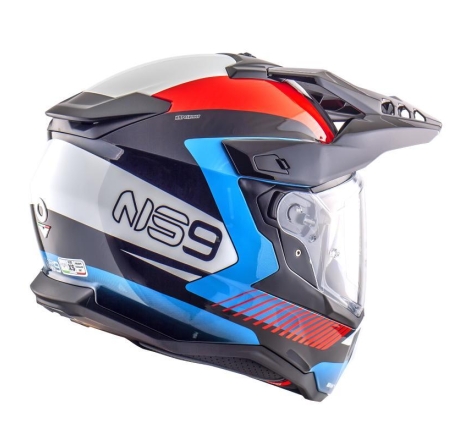 Casco Enduro Stradale Nos NS-9 MIRAGE Nero Rosso Blu