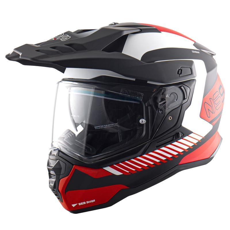 Casco Enduro Stradale Nos NS-9 MIRAGE Rosso Opaco