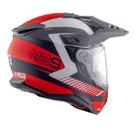 Casco Enduro Stradale Nos NS-9 MIRAGE Rosso Opaco
