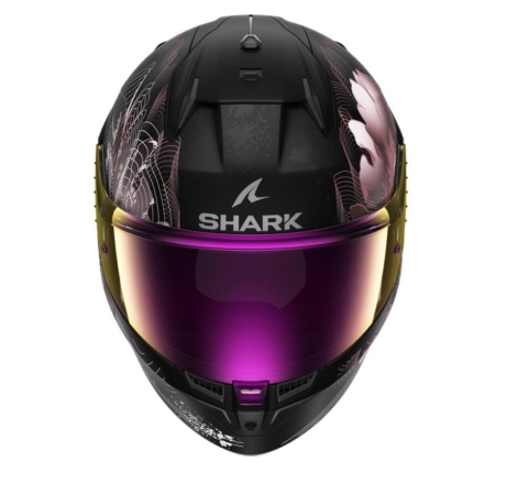 Casco Integrale Shark D-SKWAL 3 MAYFER Nero Opaco Viola Oro
