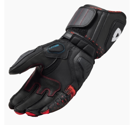 Guanti Moto Pelle Rev'it Control Nero Neon Rosso