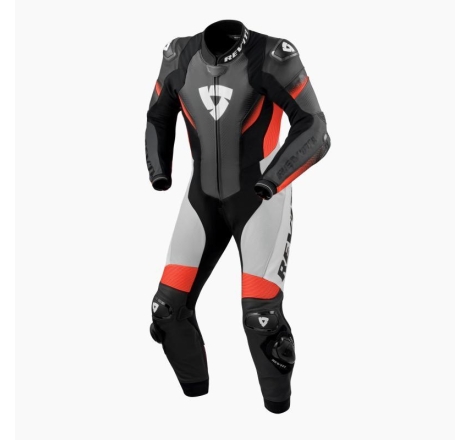 Tuta Rev'it in Pelle intera professionale Control Nero Neon Rosso
