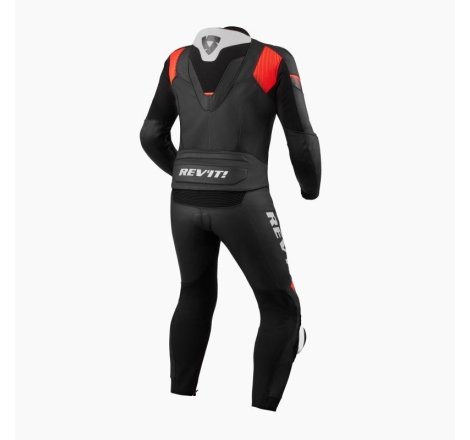 Tuta Rev'it in Pelle Divisibile Argon 2 Nero Neon Rosso