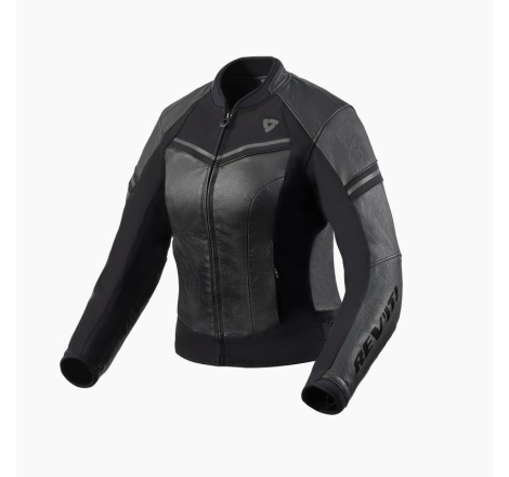 Giubbino moto Rev'it in pelle Median Ladies Nero Antracite